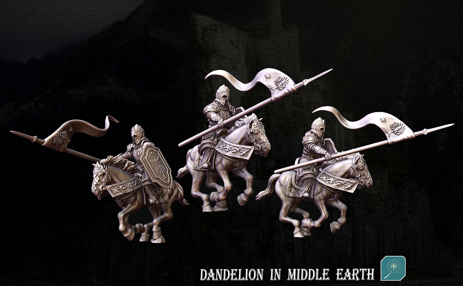 Miniatura Capitán de los Montaraces de Ithilien (Caballero) Gondor resina 32mm - Drakholm