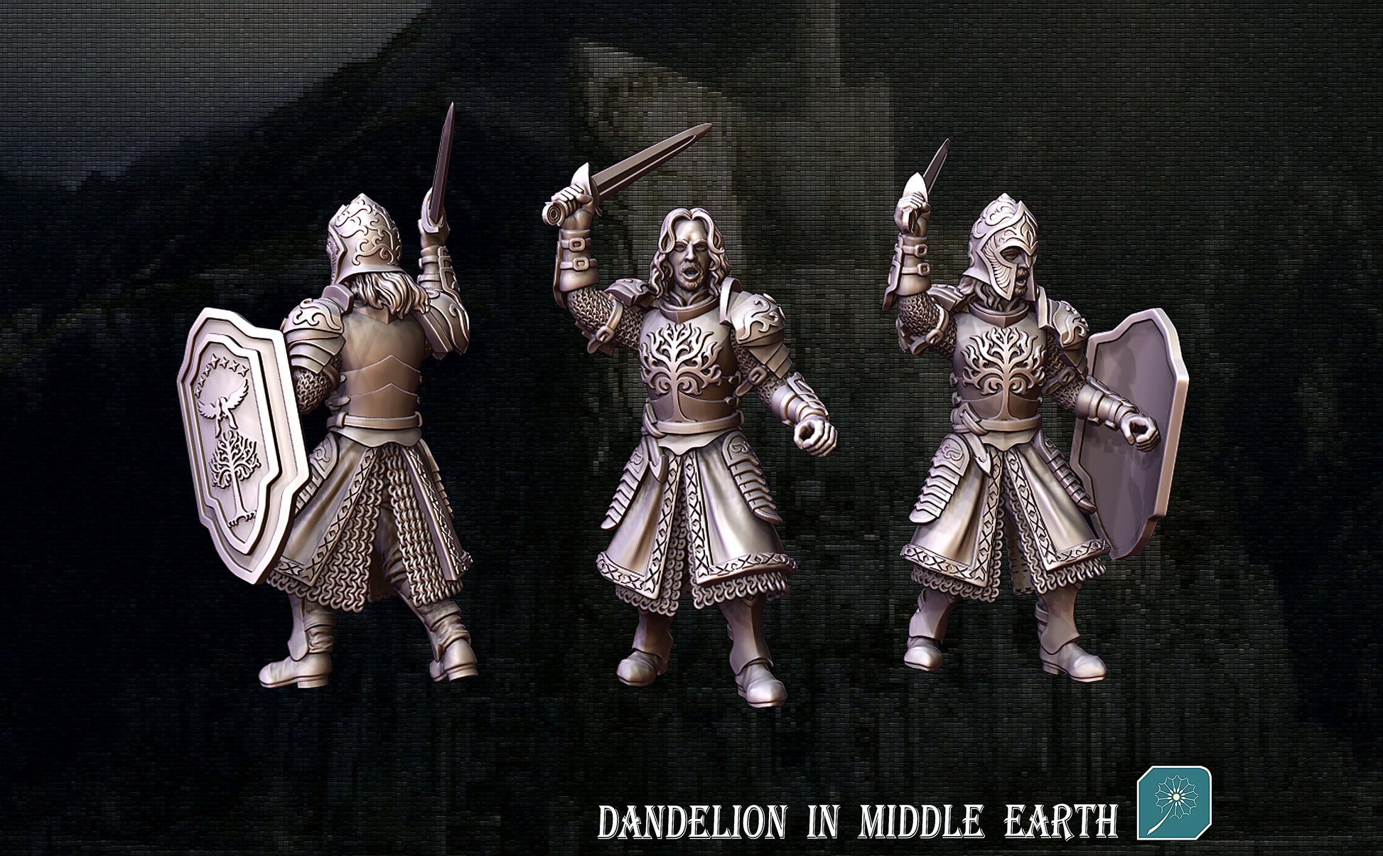 Miniatura Capitán de los Montaraces de Ithilien (Caballero) Gondor resina 32mm - Drakholm