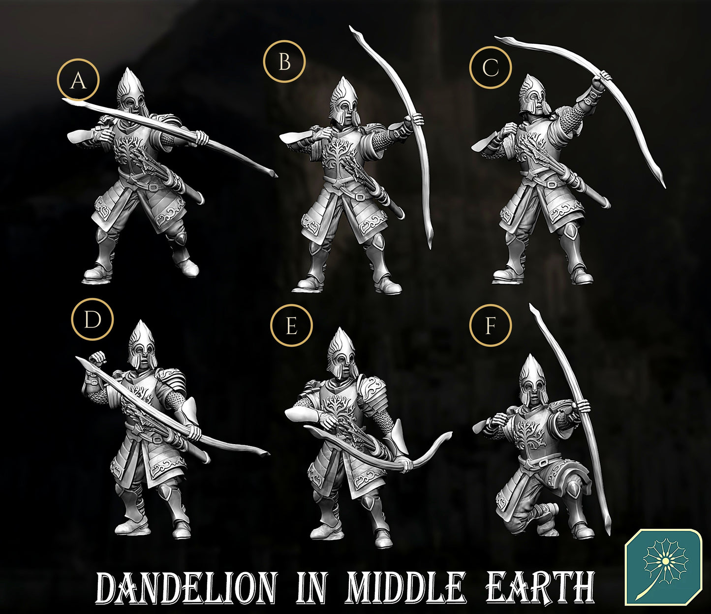 Miniatura Soldado de Minas Tirith (Arquero) Gondor resina 32mm - Drakholm