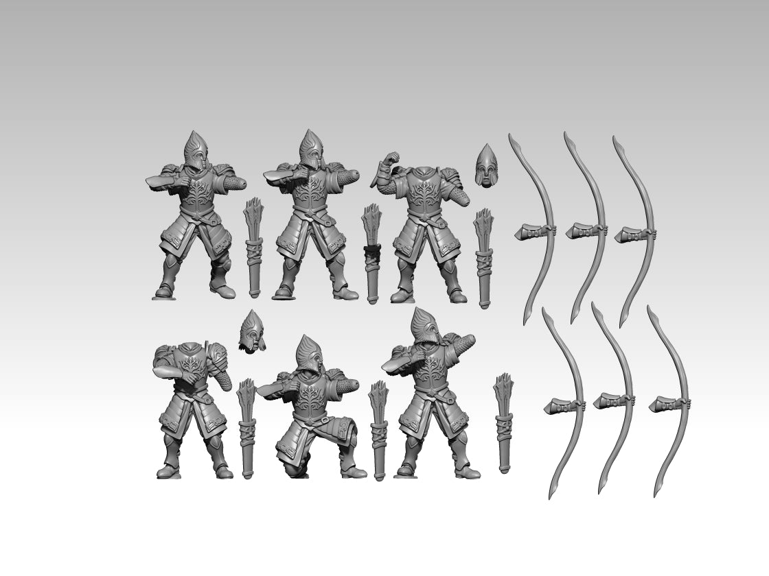 Miniatura Soldado de Minas Tirith (Arquero) Gondor resina 32mm - Drakholm
