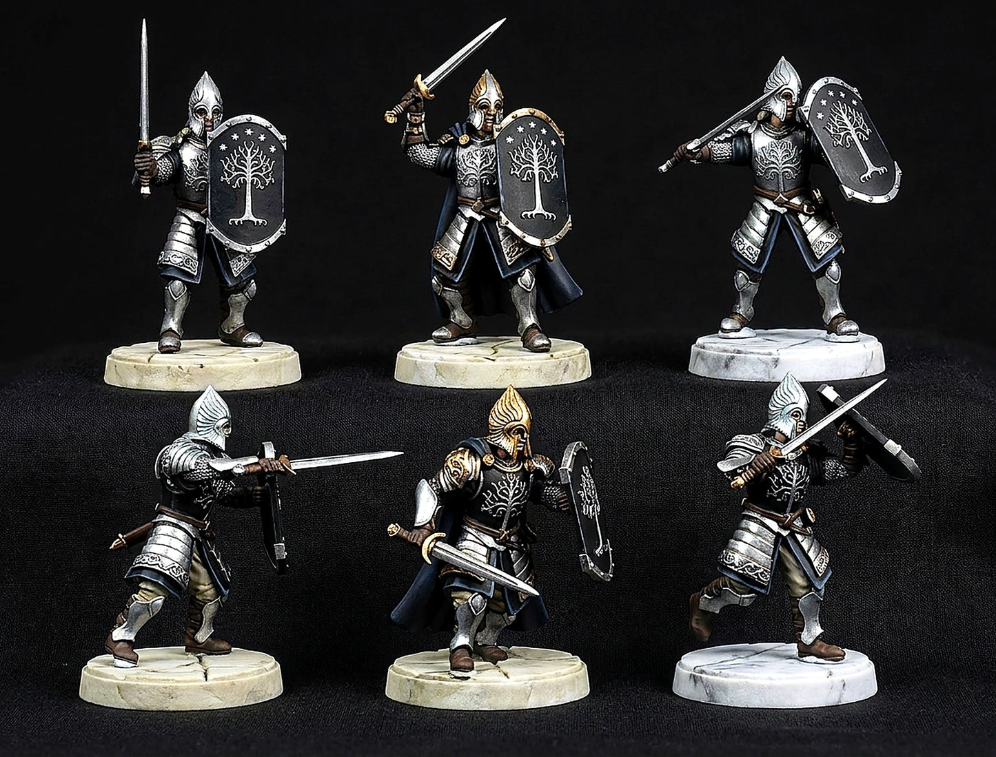 Miniatura Soldado de Minas Tirith (Espadachín y Lancero) Gondor resina 32mm - Drakholm
