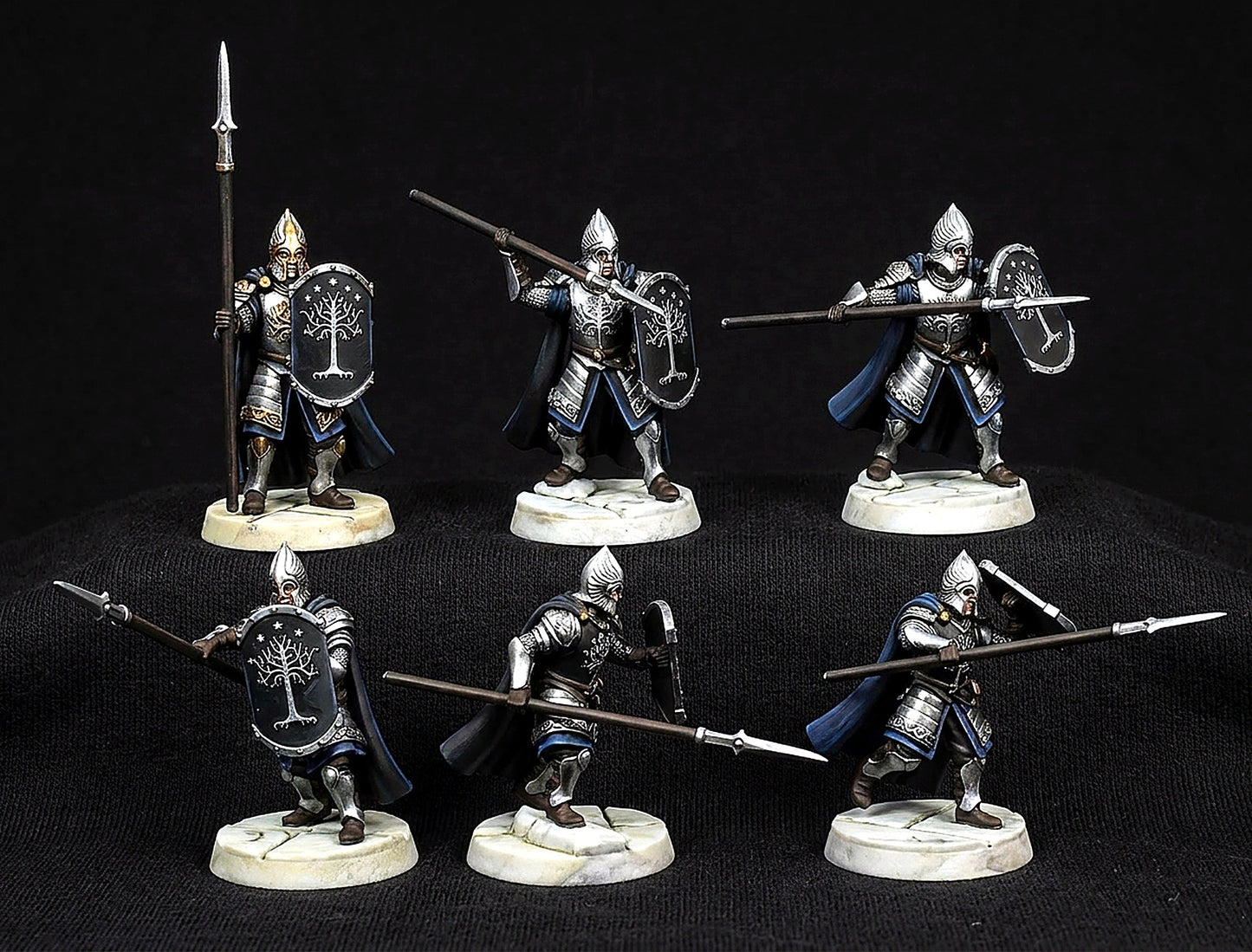 Miniatura Soldado de Minas Tirith (Espadachín y Lancero) Gondor resina 32mm - Drakholm