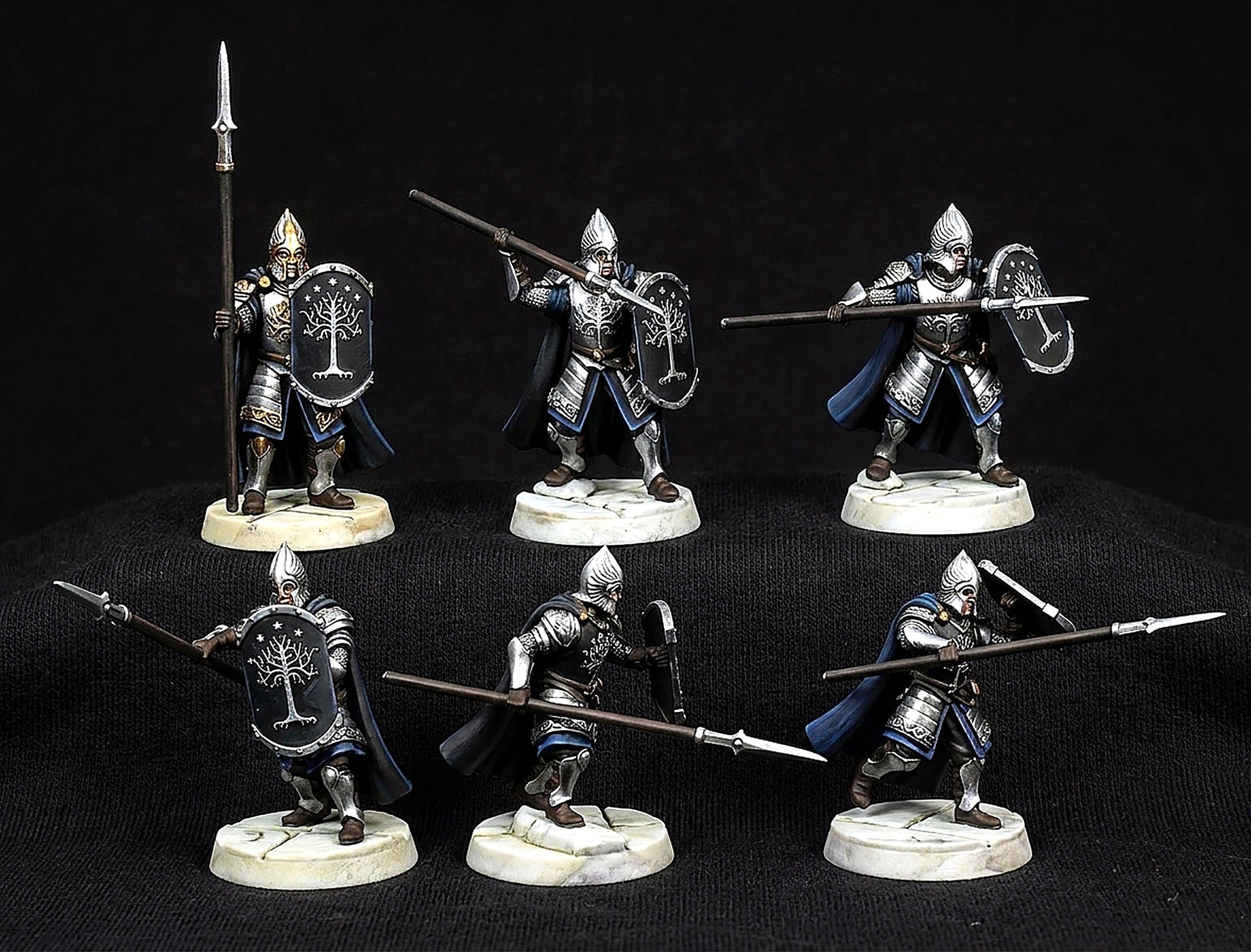 Miniatura Soldado de Minas Tirith (Espadachín y Lancero) Gondor resina 32mm - Drakholm