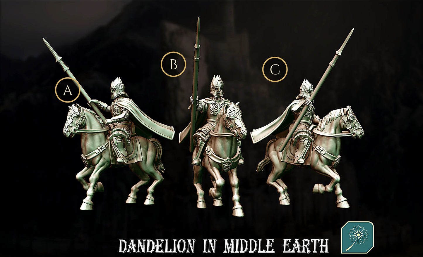 Miniatura Jinete de la Guardia de la Ciudadela de Minas Tirith Gondor resina 32mm - Drakholm
