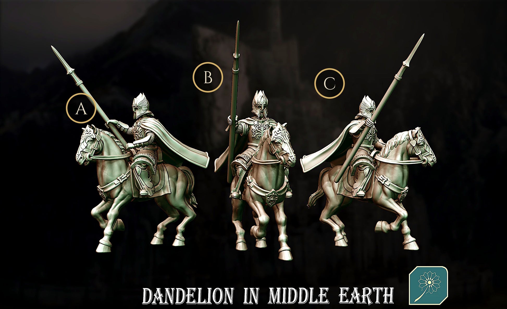 Miniatura Jinete de la Guardia de la Ciudadela de Minas Tirith Gondor resina 32mm - Drakholm
