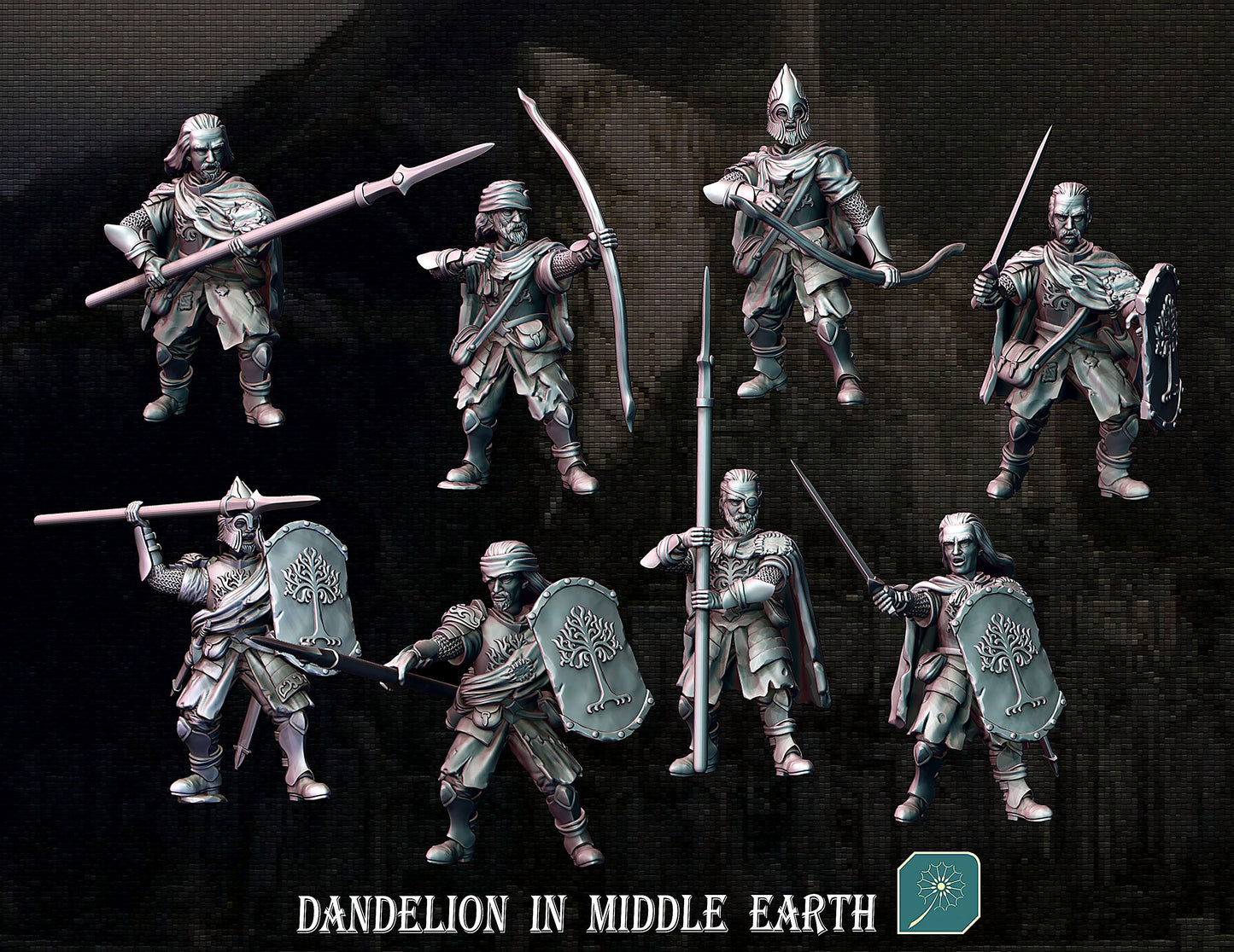 Miniatura Veteranos de Guerra de Minas Tirith Gondor resina 32mm - Drakholm