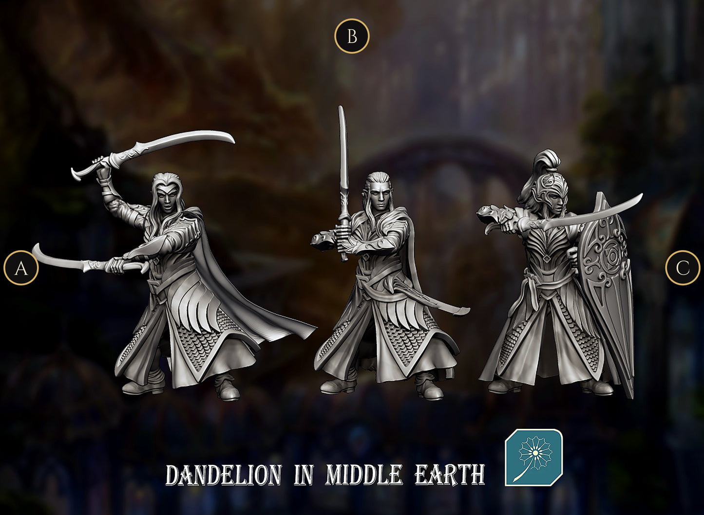 Miniatura Hermanos Guardianes de Lothlórien Lothlórien resina 32mm - Drakholm