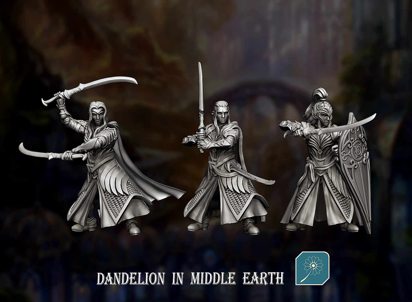 Miniatura Hermanos Guardianes de Lothlórien Lothlórien resina 32mm - Drakholm