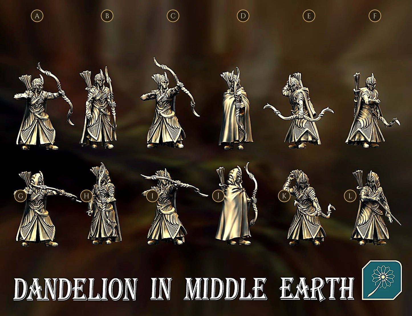 Miniatura Infante Elfo de Lothlórien (Arquero) Lothlórien resina 32mm - Drakholm