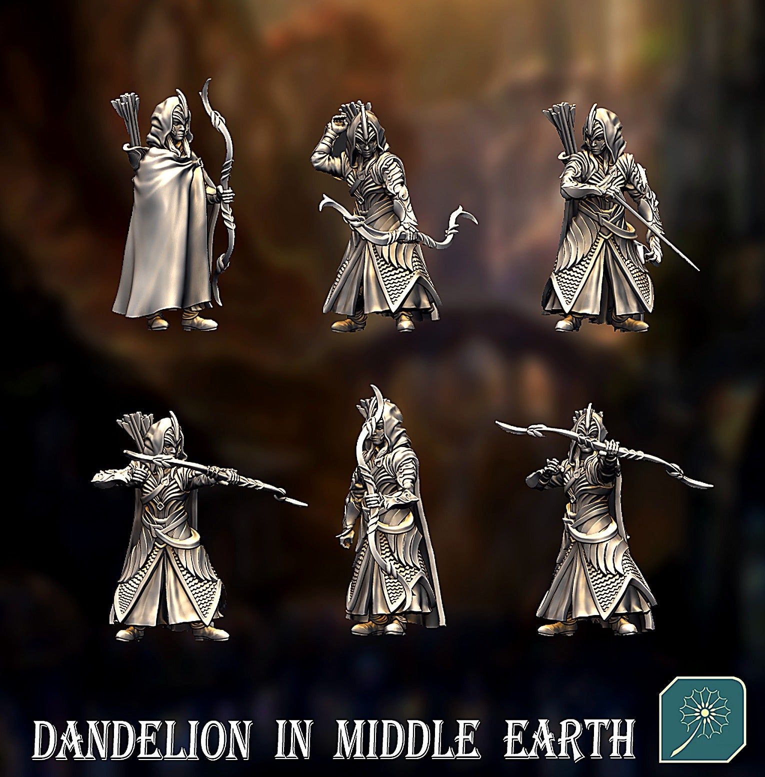 Miniatura Infante Elfo de Lothlórien (Arquero) Lothlórien resina 32mm - Drakholm