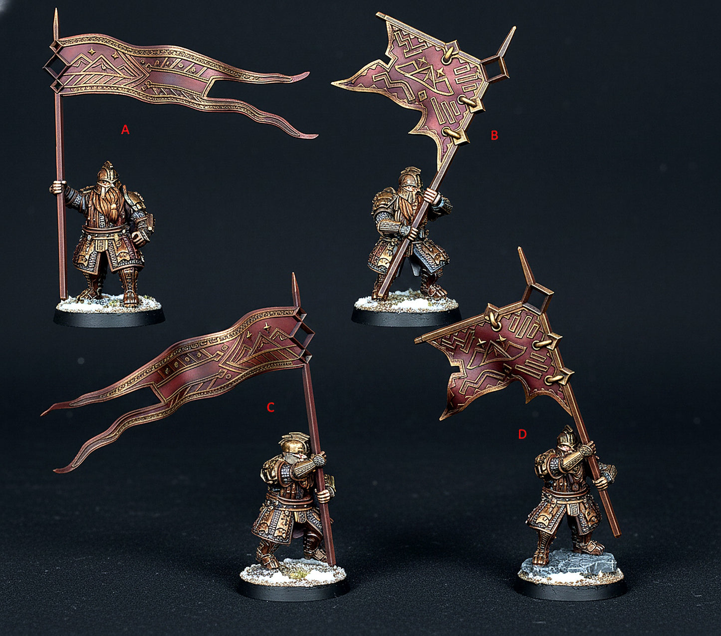 Miniatura Portaestandarte Enano de las Colinas de Hierro Colinas de Hierro resina 32mm - Drakholm