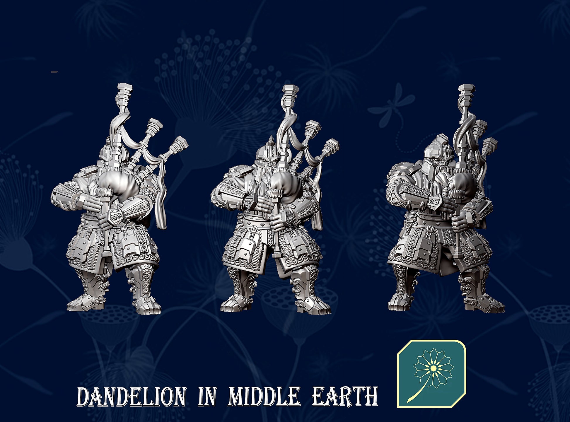 Miniatura Banda de Guerra Bardos de las Colinas de Hierro Colinas de Hierro resina 32mm - Drakholm
