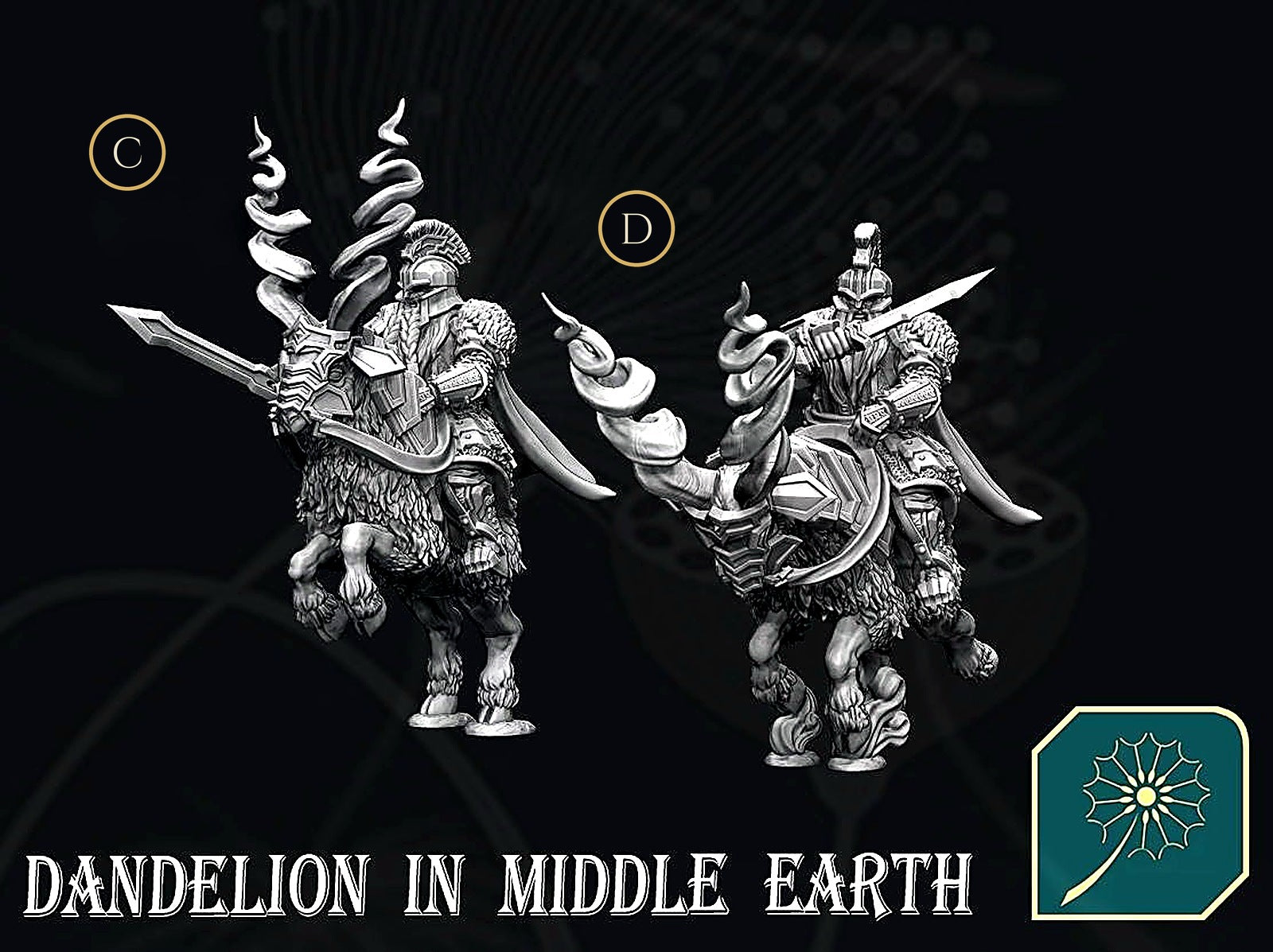 Miniatura Capitán de Caballería de Carnero con Espada de las Colinas de Hierro Colinas de Hierro resina 32mm - Drakholm