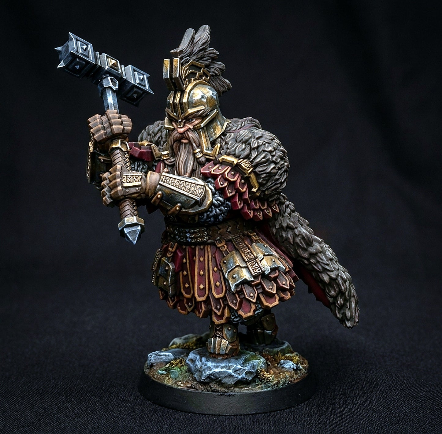Miniatura Rey Enano de las Colinas de Hierro (Postura de Combate) Colinas de Hierro resina 32mm - Drakholm