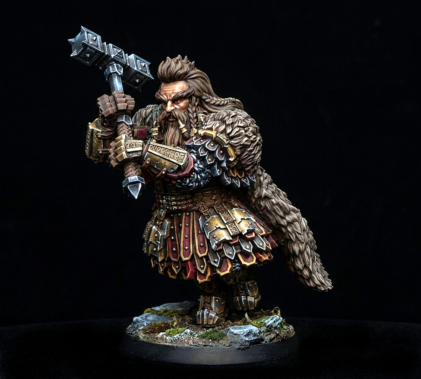 Miniatura Rey Enano de las Colinas de Hierro (Postura de Combate) Colinas de Hierro resina 32mm - Drakholm