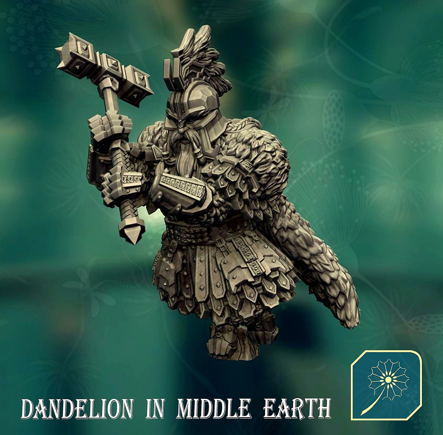 Miniatura Rey Enano de las Colinas de Hierro (Postura de Combate) Colinas de Hierro resina 32mm - Drakholm