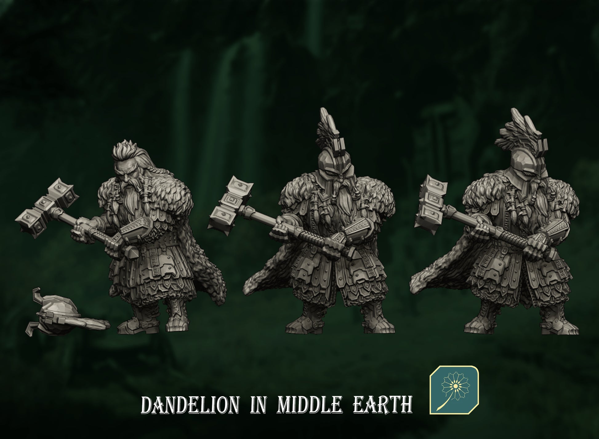 Miniatura Rey Enano de las Colinas de Hierro Colinas de Hierro resina 32mm - Drakholm