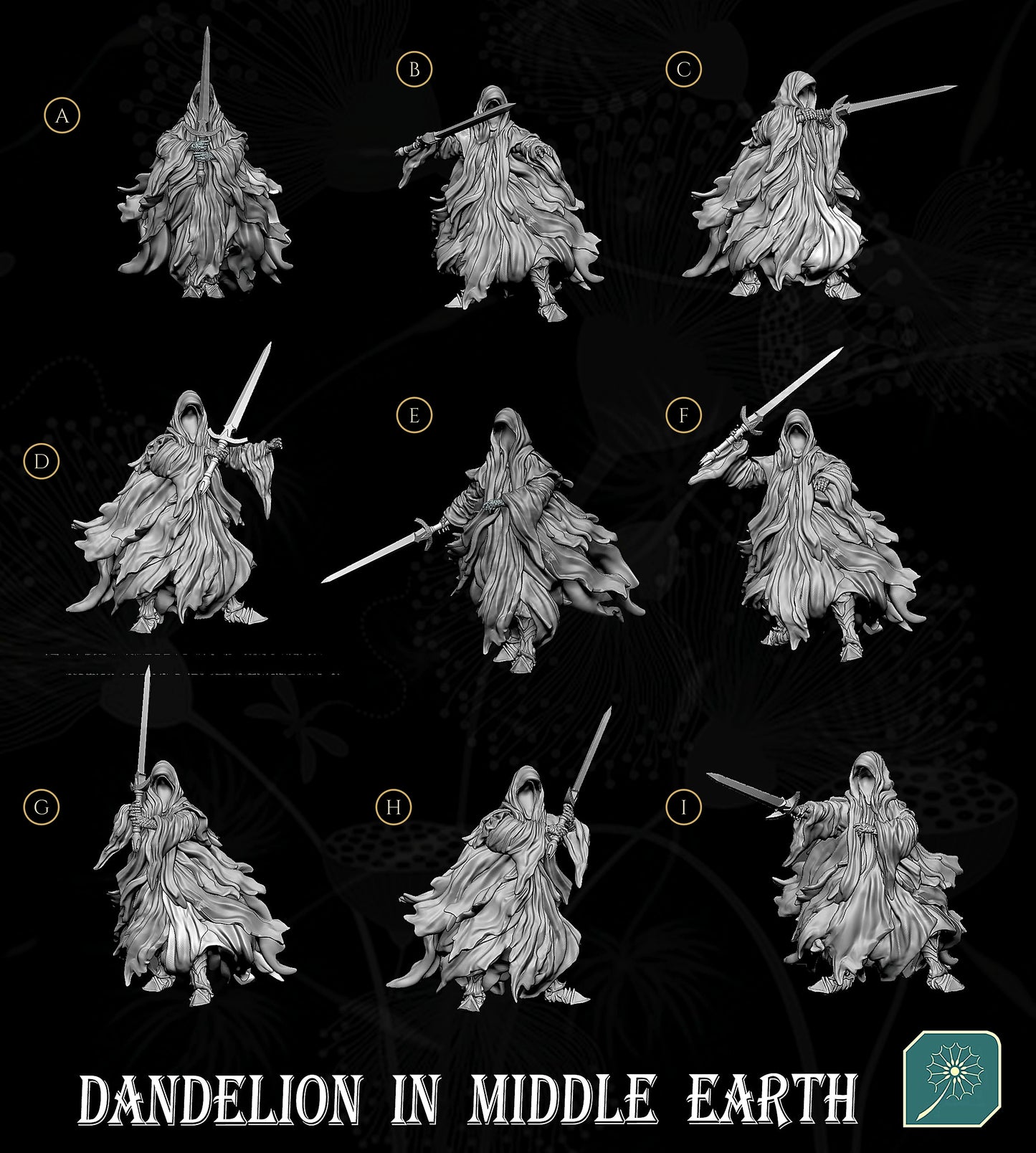Miniatura Nazgûl y Rey Brujo Nazgûl resina 32mm - Drakholm