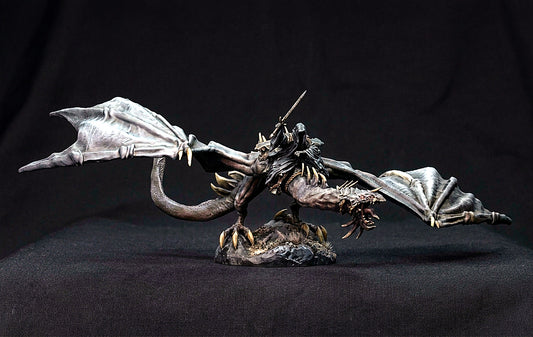 Miniatura Nazgûl sobre Bestia Alada (pose reptante) Nazgûl resina 32mm - Drakholm