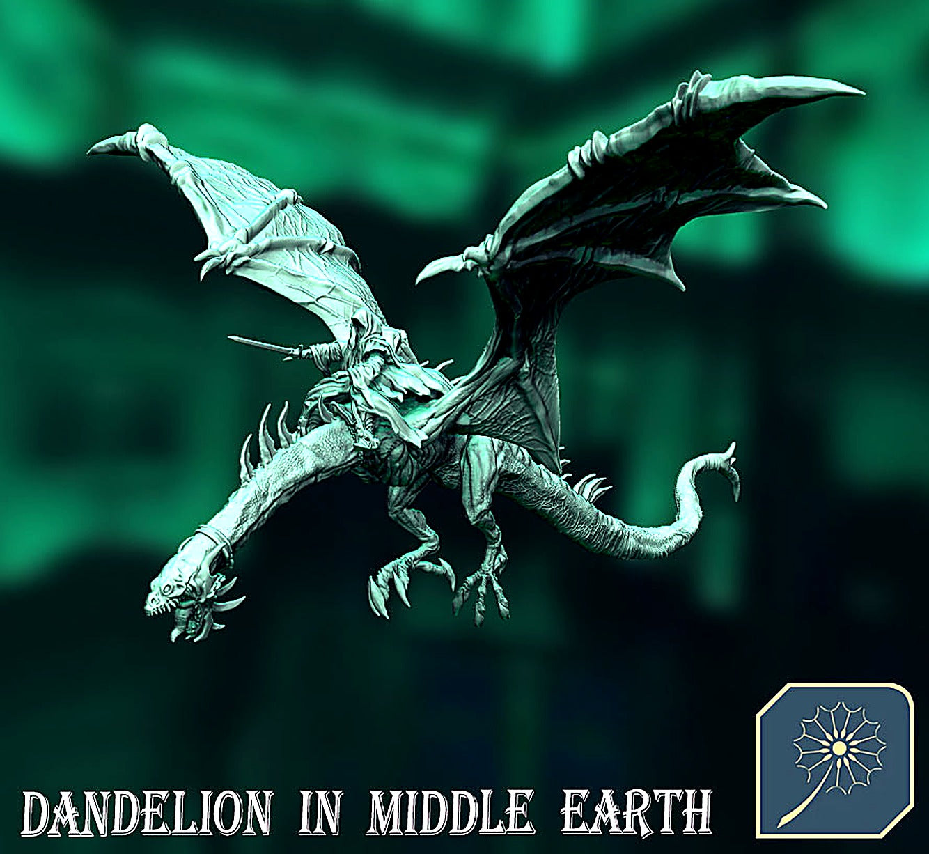 Miniatura Nazgûl sobre Bestia Alada (en vuelo) Nazgûl resina 32mm - Drakholm