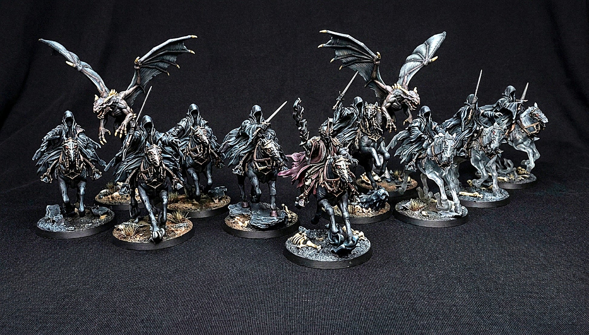Miniatura Nazgûl sobre Corcel Fantasmal Nazgûl resina 32mm - Drakholm