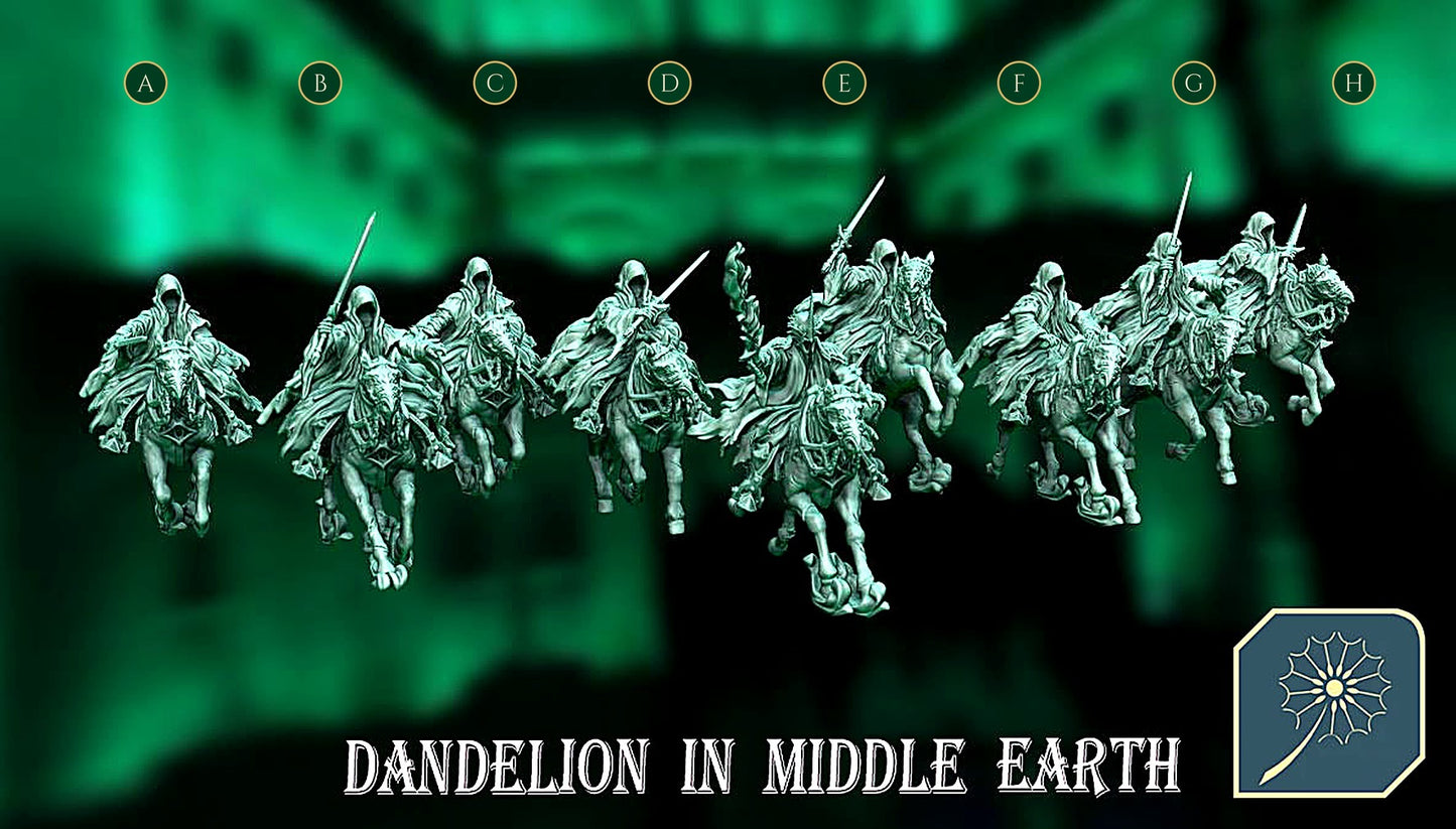 Miniatura Nazgûl sobre Corcel Fantasmal Nazgûl resina 32mm - Drakholm