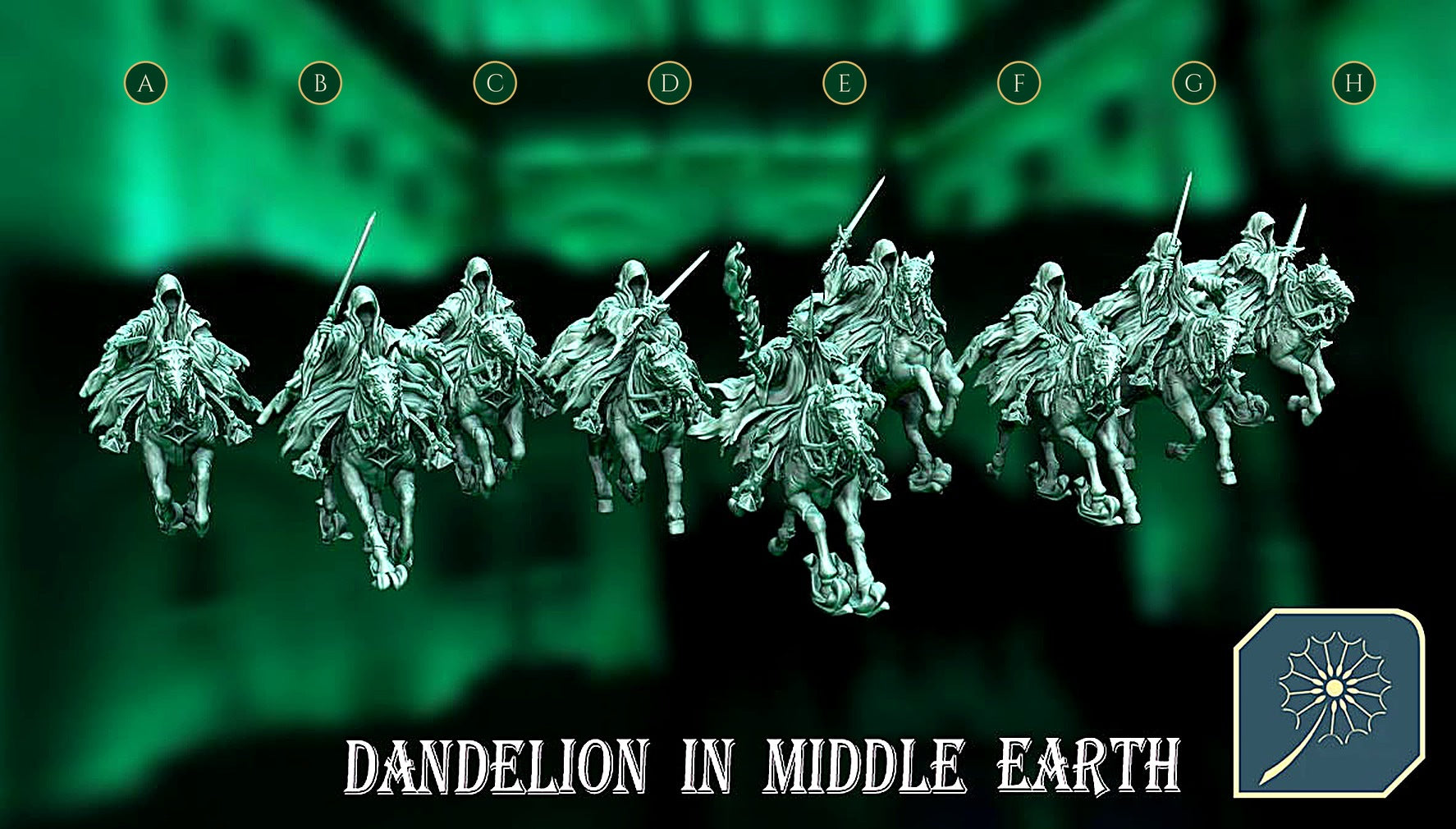 Miniatura Nazgûl sobre Corcel Fantasmal Nazgûl resina 32mm - Drakholm