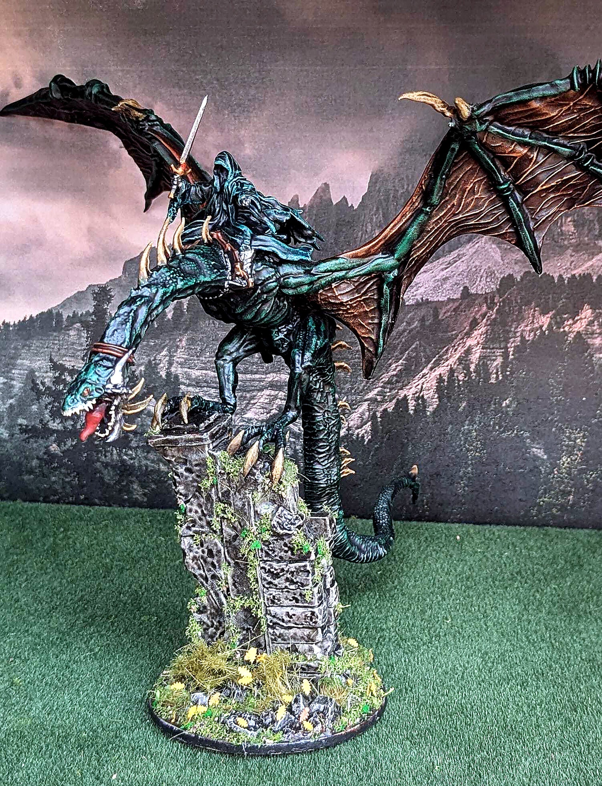 Miniatura Nazgûl sobre Bestia Alada (posado) Nazgûl resina 32mm - Drakholm