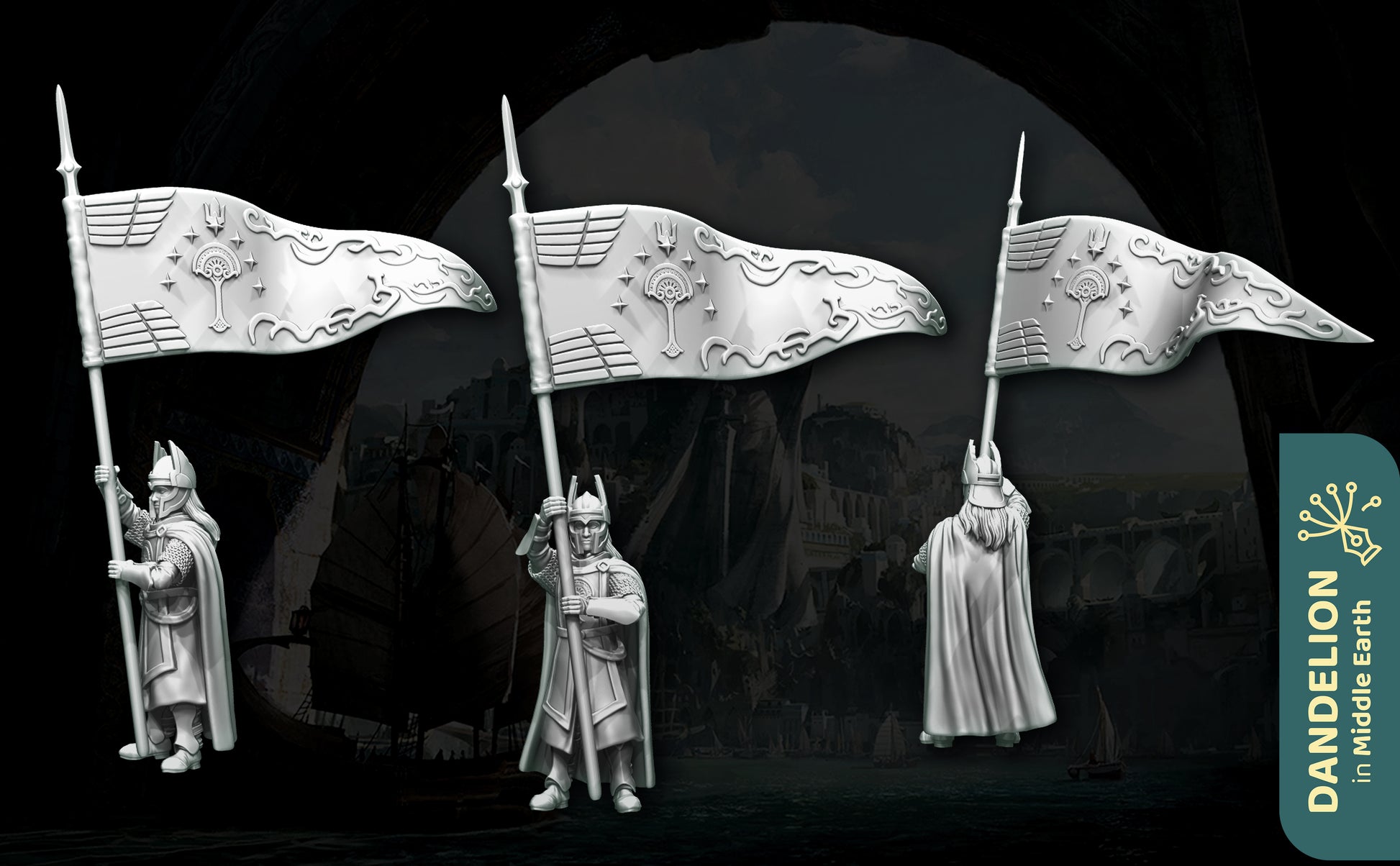 Miniatura Portaestandarte de Númenor Númenor resina 32mm - Drakholm
