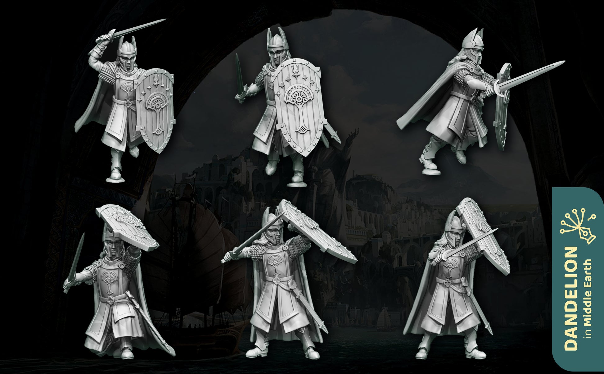 Miniatura Espadachín de Númenor Númenor resina 32mm - Drakholm