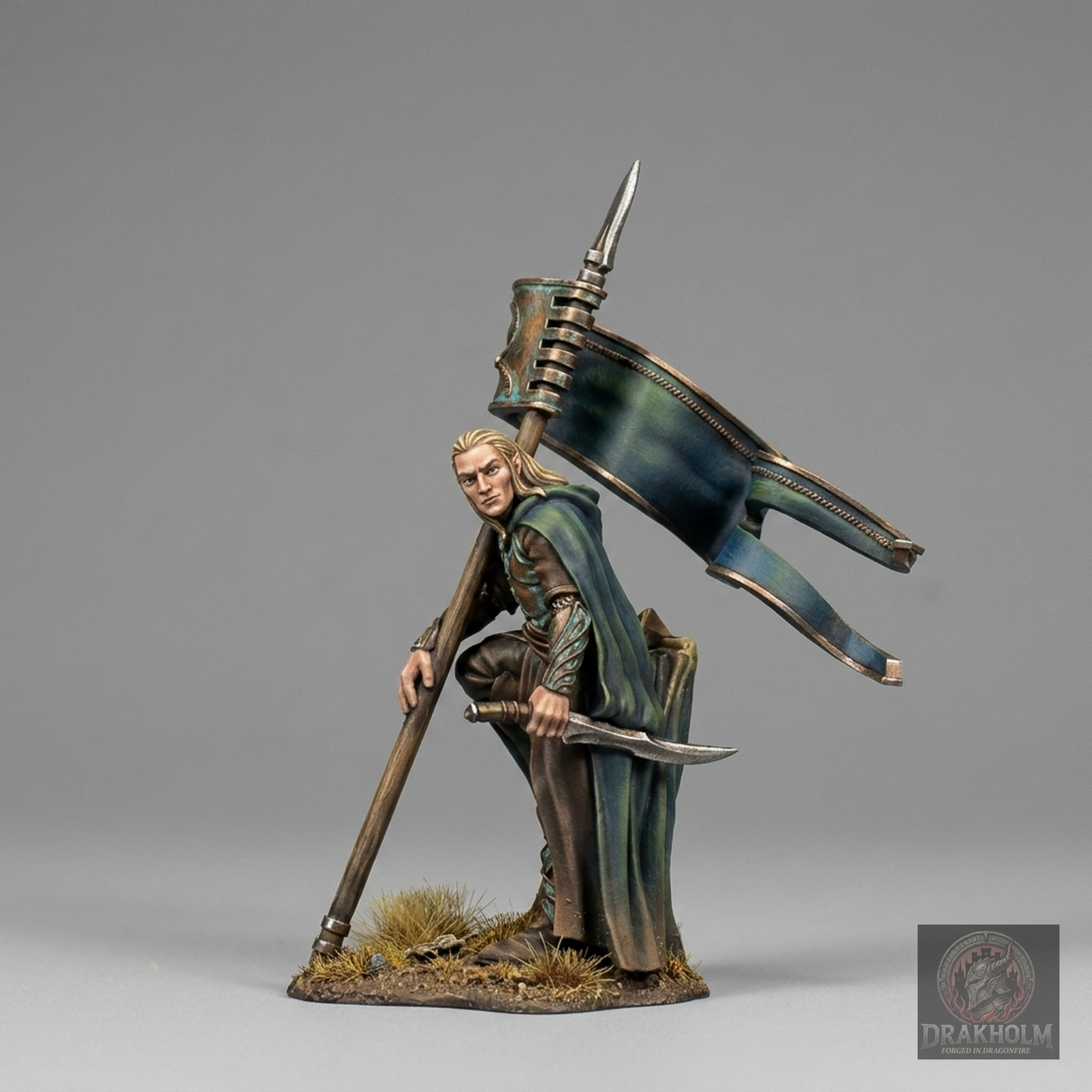 Rivendell Elf Banner Bearer | High Elves | 28mm Resin Miniature | LOTR Middle-earth | Tabletop Wargaming