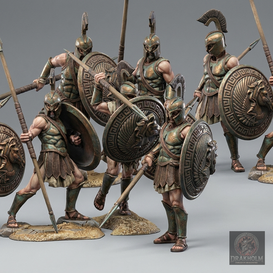 Greek Hoplite Warrior | Greek Myth | 28mm Resin Miniature | LOTR Middle-earth | Tabletop Wargaming