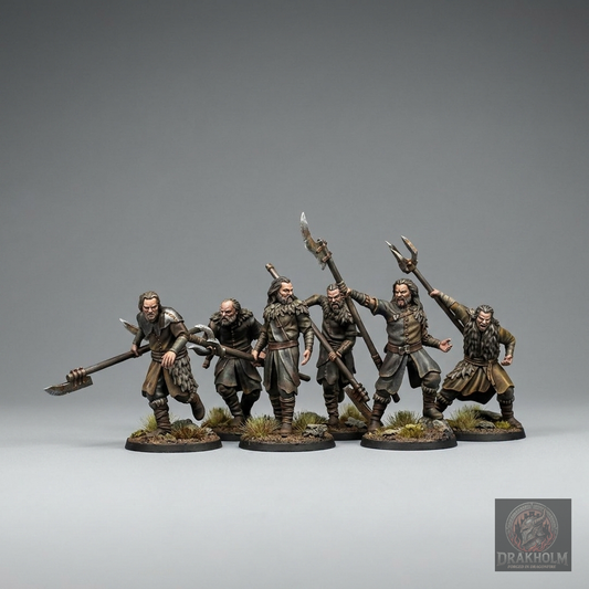 Wild Men Spearman | Dunlendings | 28mm Resin Miniature | LOTR Middle-earth | Tabletop Wargaming