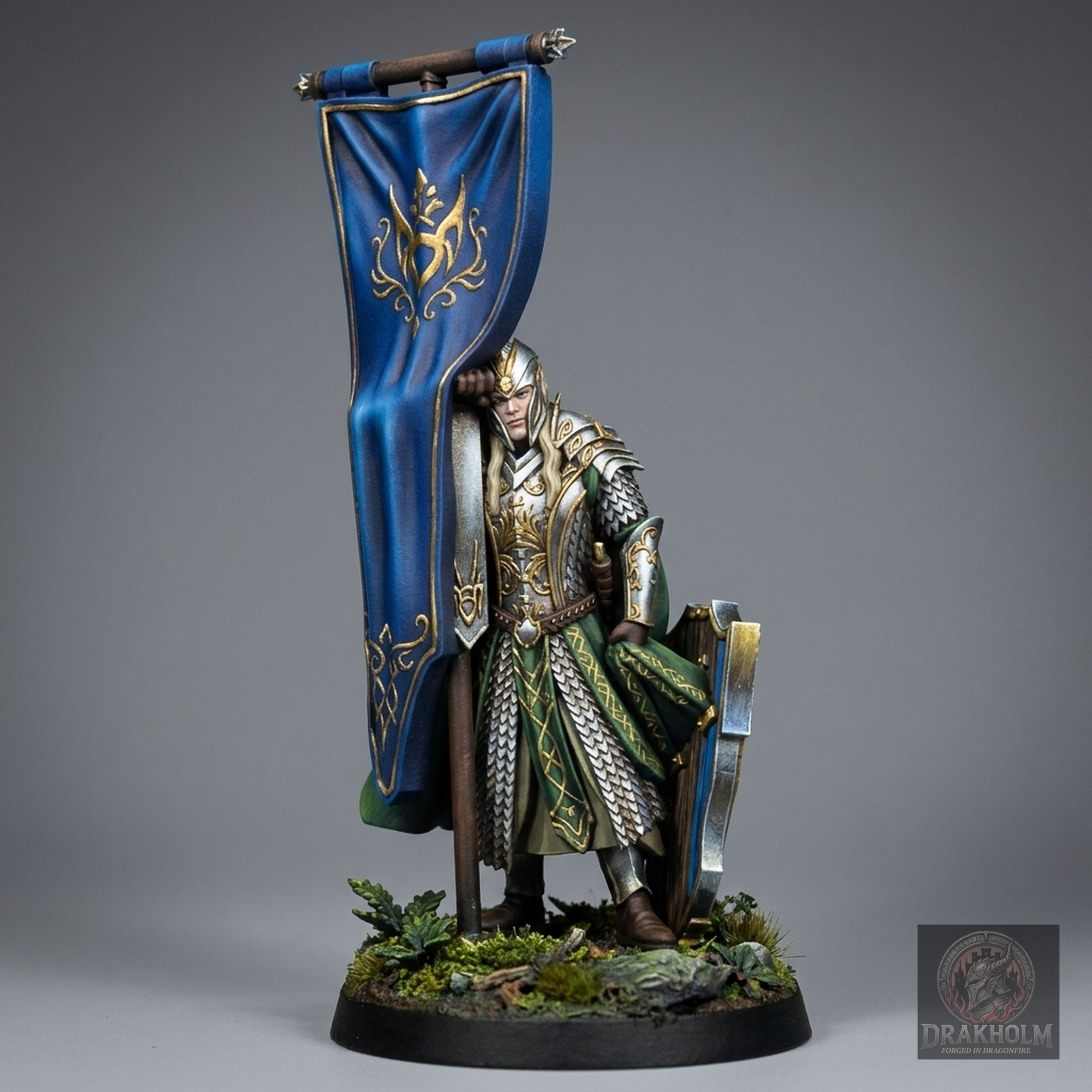 Mirkwood Elf Banner Bearer | Silvan Elves | 28mm Resin Miniature | LOTR Middle-earth | Tabletop Wargaming