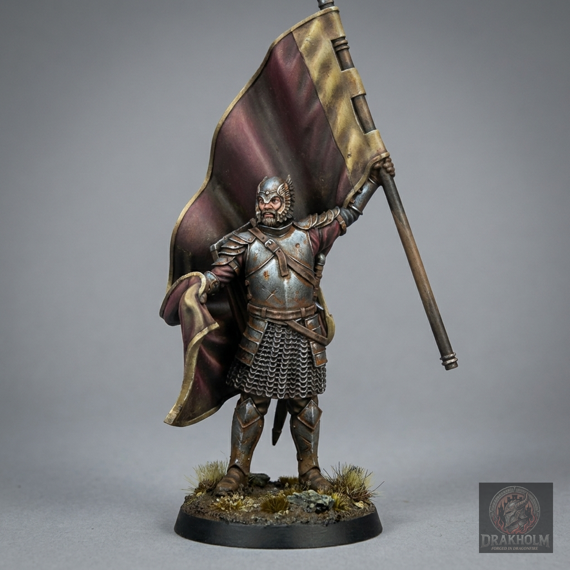Gondor Banner Bearer | 28mm Resin Miniature | LOTR Middle-earth | Tabletop Wargaming