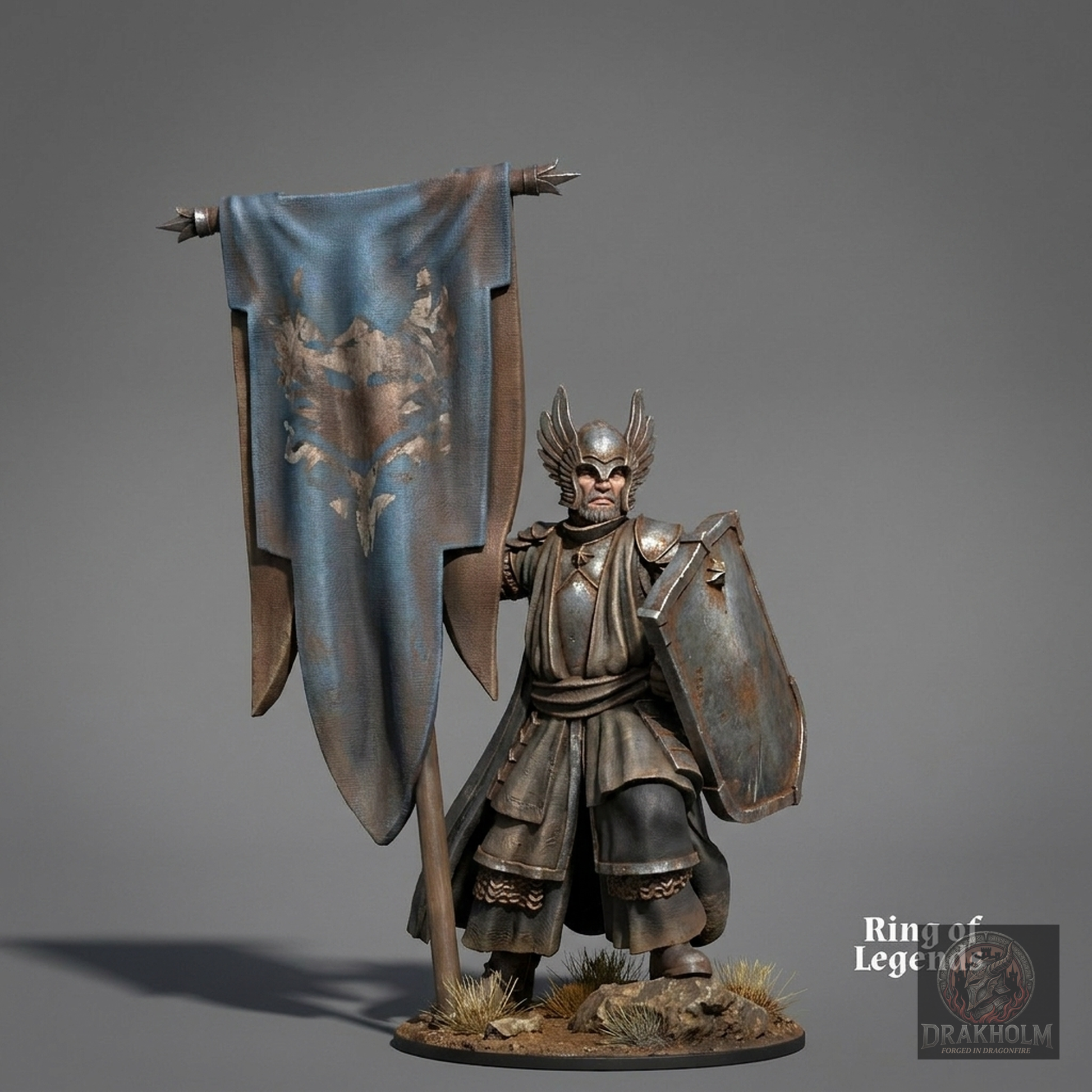 Gondor Banner Bearer | 28mm Resin Miniature | LOTR Middle-earth | Tabletop Wargaming