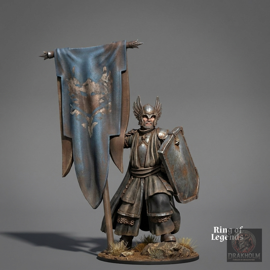 Gondor Banner Bearer | 28mm Resin Miniature | LOTR Middle-earth | Tabletop Wargaming