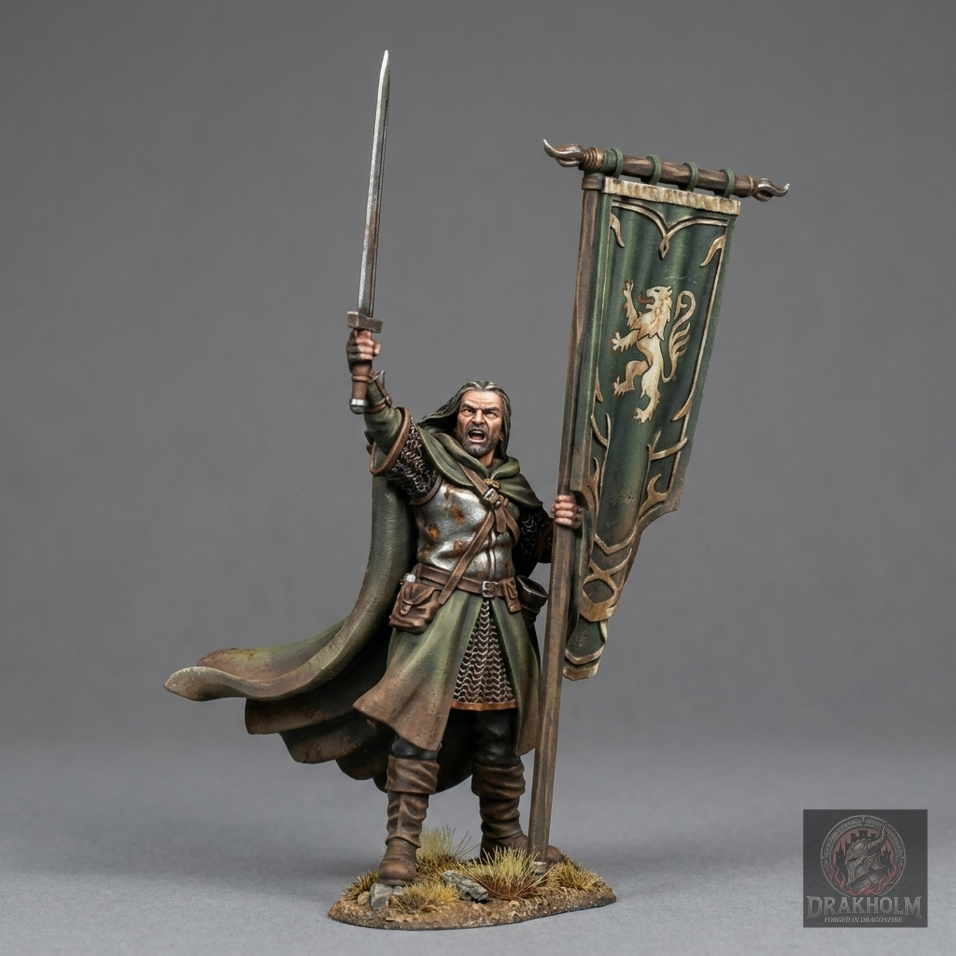 Rohan Banner Bearer | 28mm Resin Miniature | LOTR Middle-earth | Tabletop Wargaming