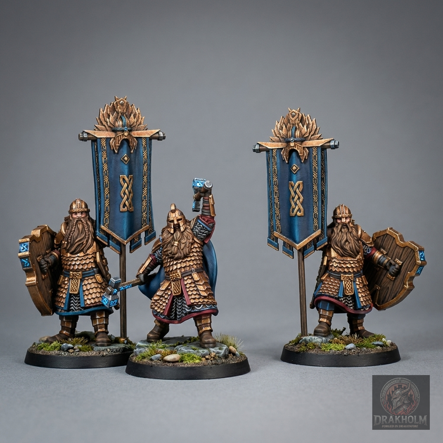 Erebor Dwarf Banner Bearer | Erebor Dwarves | 28mm Resin Miniature | LOTR Middle-earth | Tabletop Wargaming