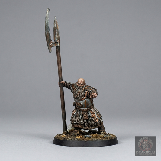 Erebor Dwarf Warrior | Erebor Dwarves | 28mm Resin Miniature | LOTR Middle-earth | Tabletop Wargaming