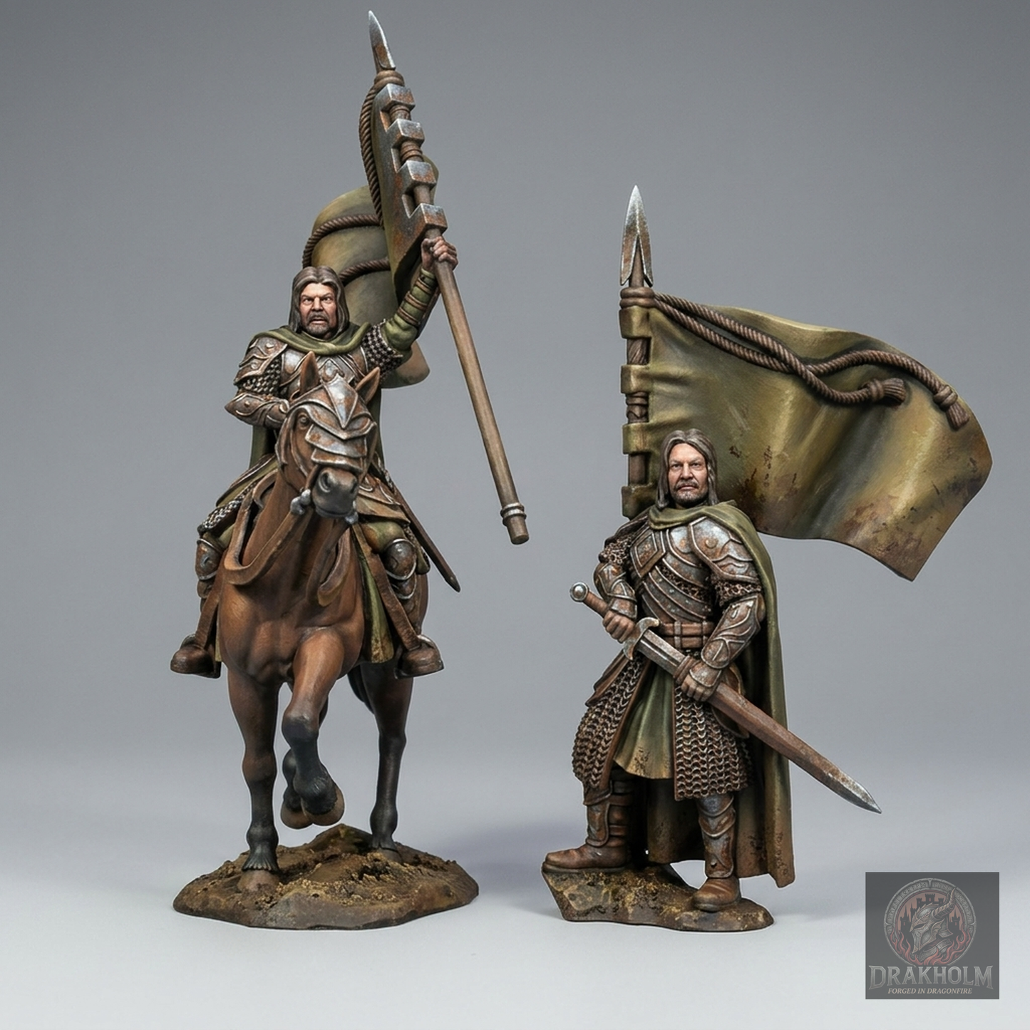Men of the West Banner Bearer | 28mm Resin Miniature | LOTR Middle-earth | Tabletop Wargaming