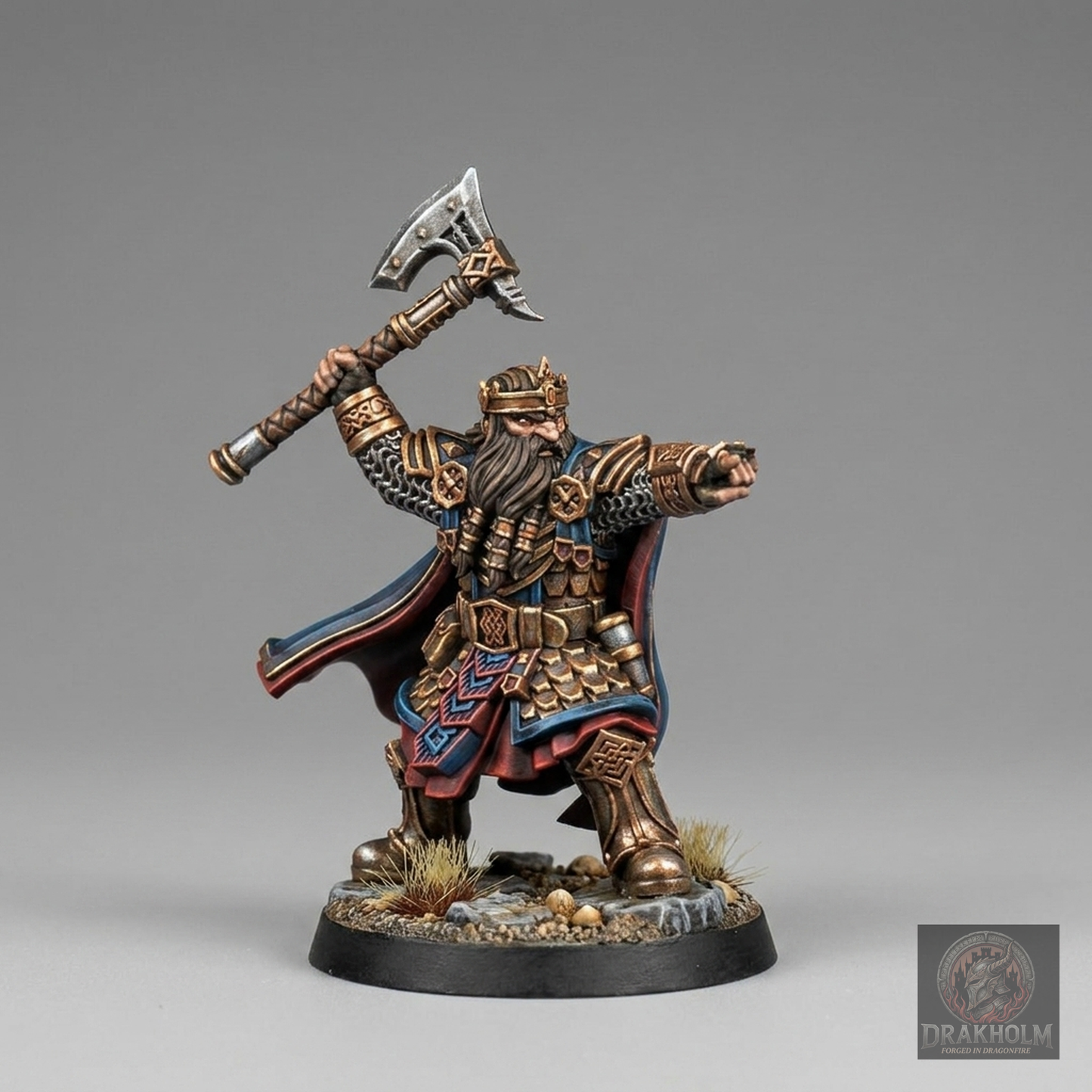 Erebor Dwarf King | Erebor Dwarves | 28mm Resin Miniature | LOTR Middle-earth | Tabletop Wargaming