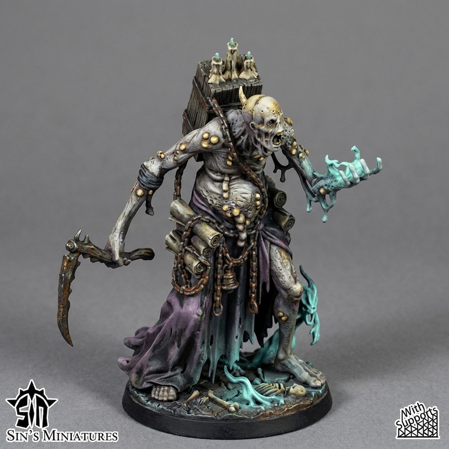 Miniatura Hechicero Portador de la Decadencia Reinos del Caos resina 32mm sin pintar - Drakholm