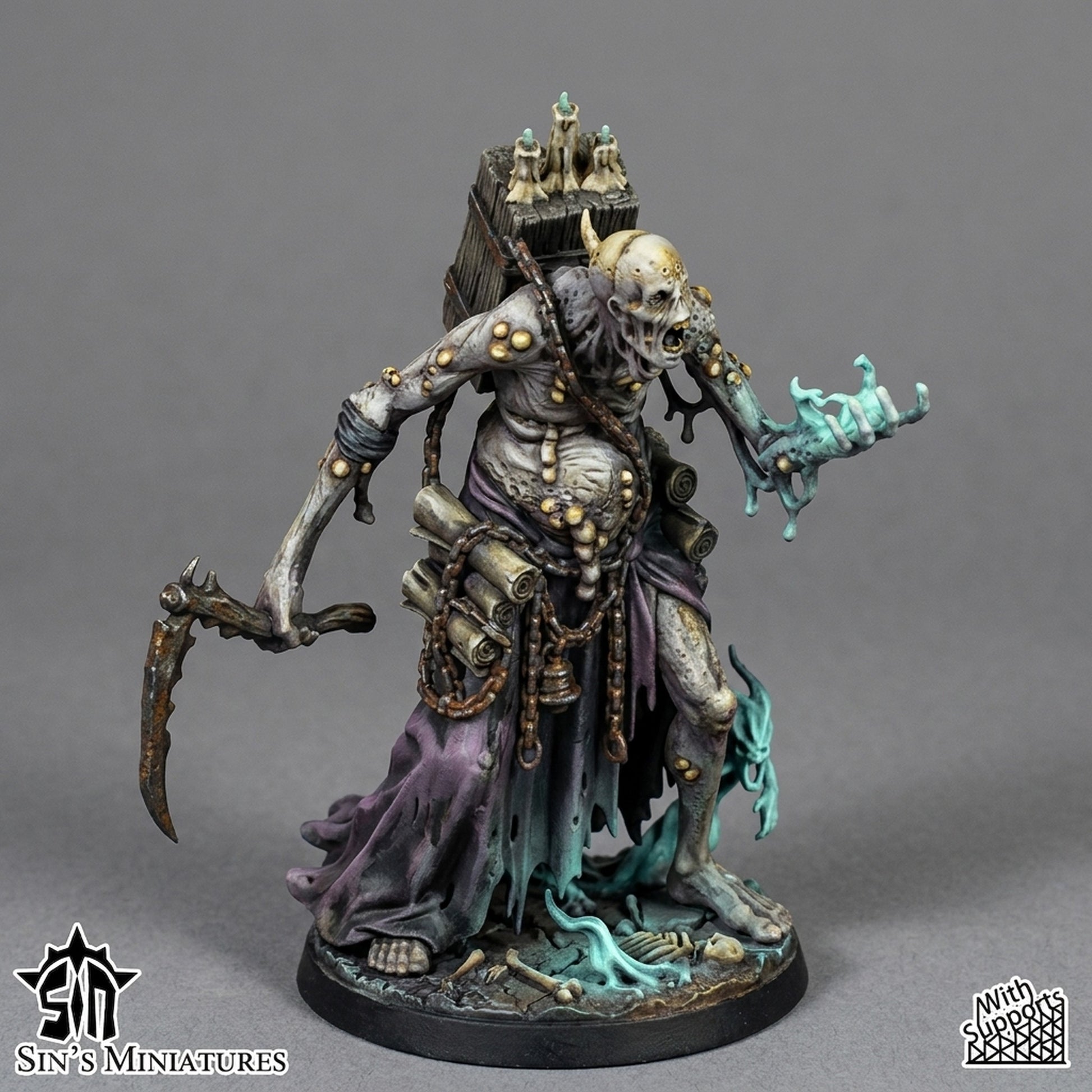 Miniatura Hechicero Portador de la Decadencia Reinos del Caos resina 32mm sin pintar - Drakholm