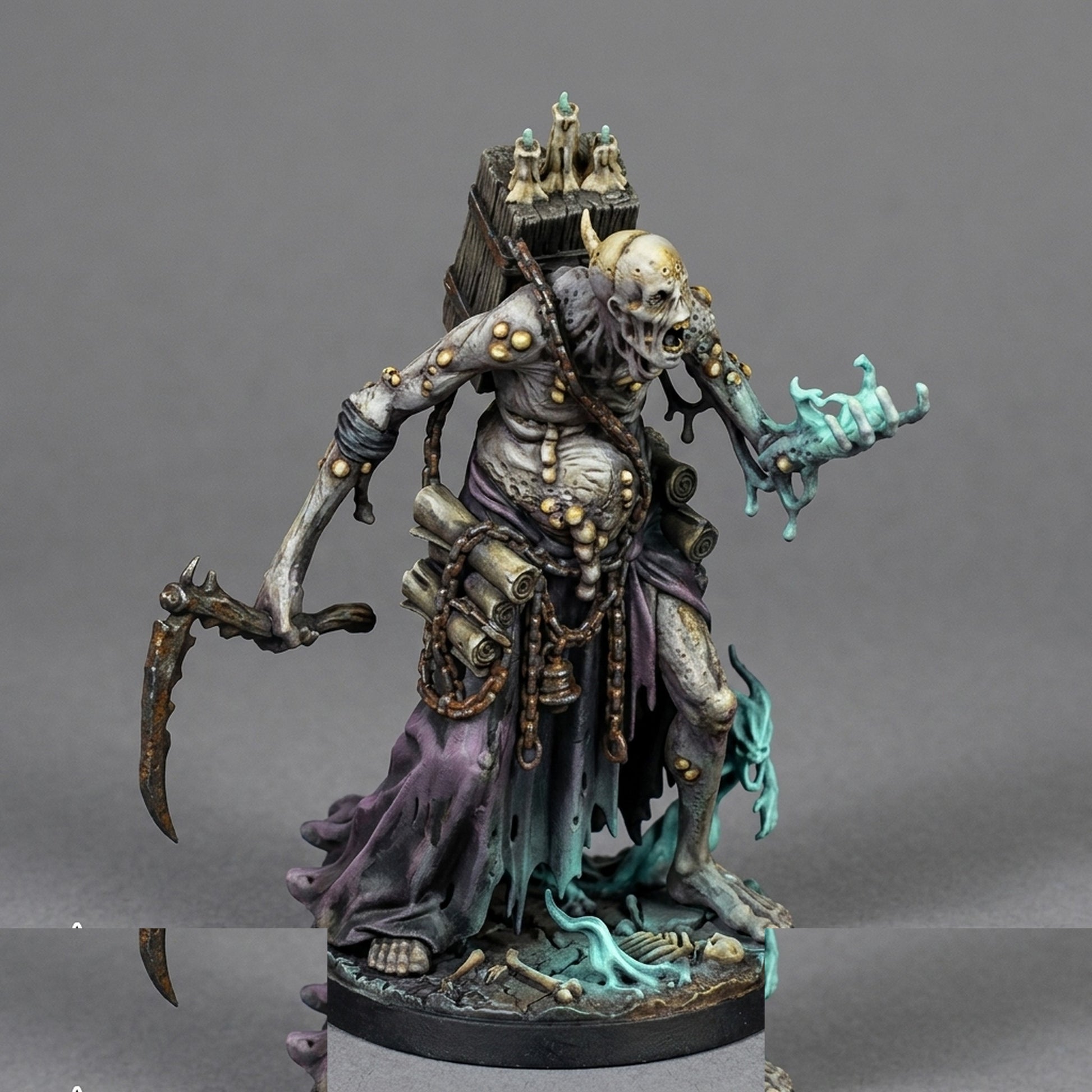 Miniatura Hechicero Portador de la Decadencia Reinos del Caos resina 32mm sin pintar - Drakholm