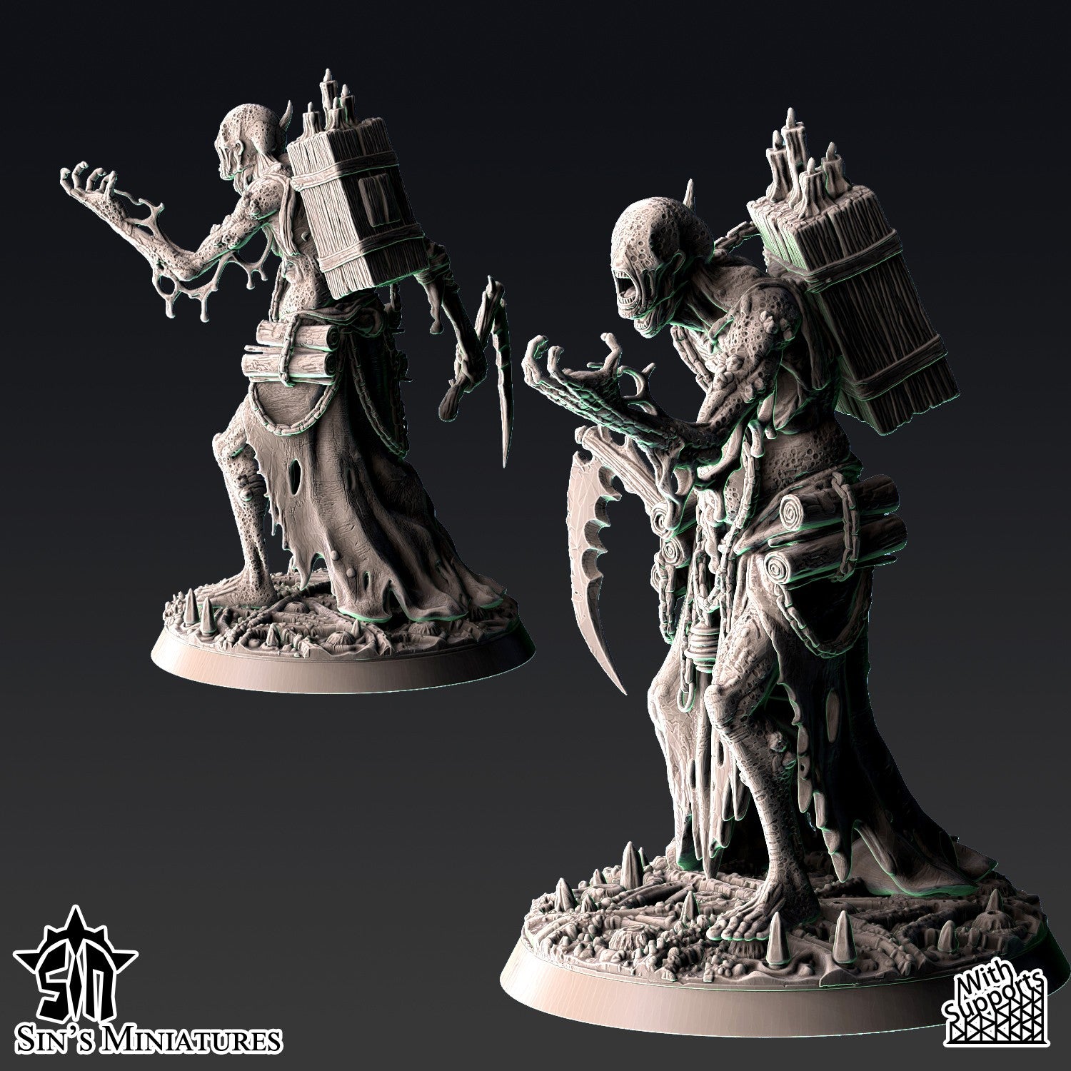 Miniatura Hechicero Portador de la Decadencia Reinos del Caos resina 32mm sin pintar - Drakholm