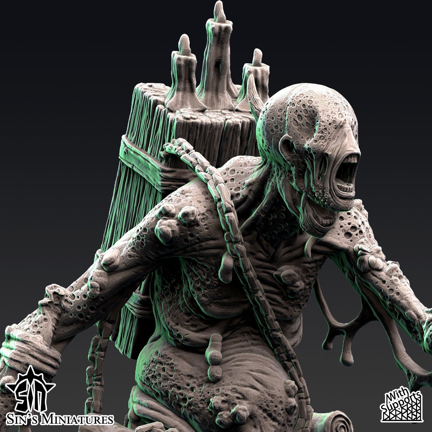 Miniatura Hechicero Portador de la Decadencia Reinos del Caos resina 32mm sin pintar - Drakholm