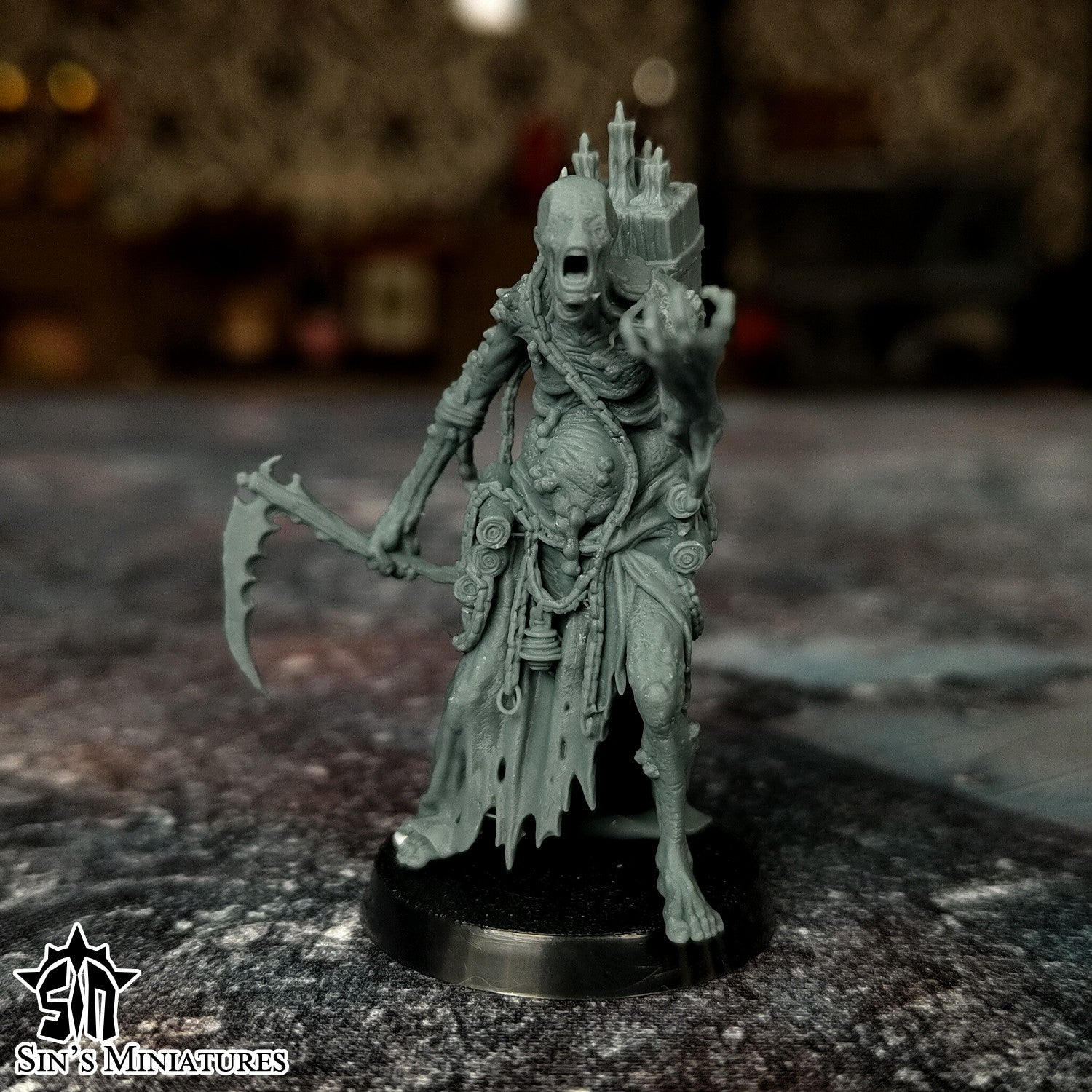 Miniatura Hechicero Portador de la Decadencia Reinos del Caos resina 32mm sin pintar - Drakholm