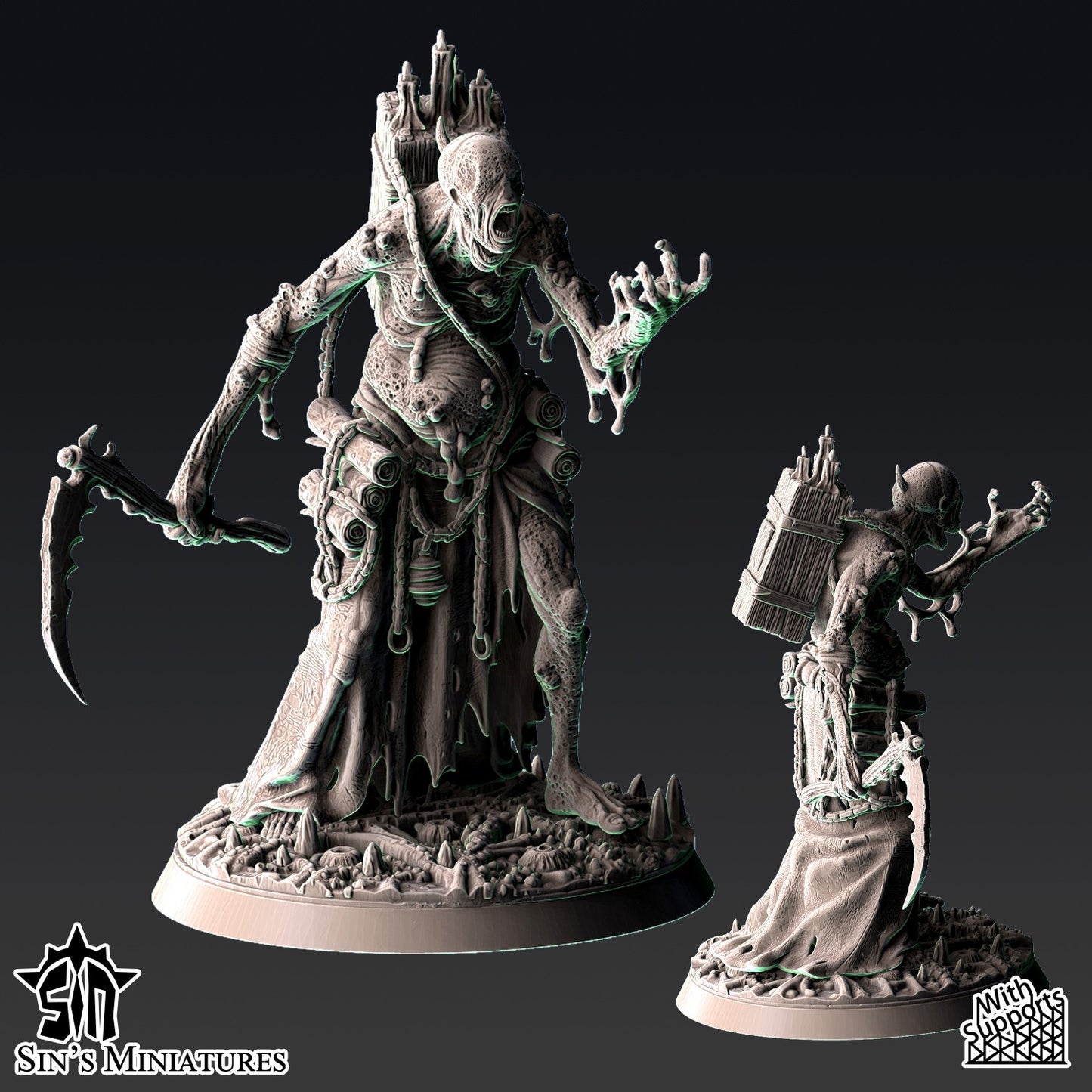 Miniatura Hechicero Portador de la Decadencia Reinos del Caos resina 32mm sin pintar - Drakholm