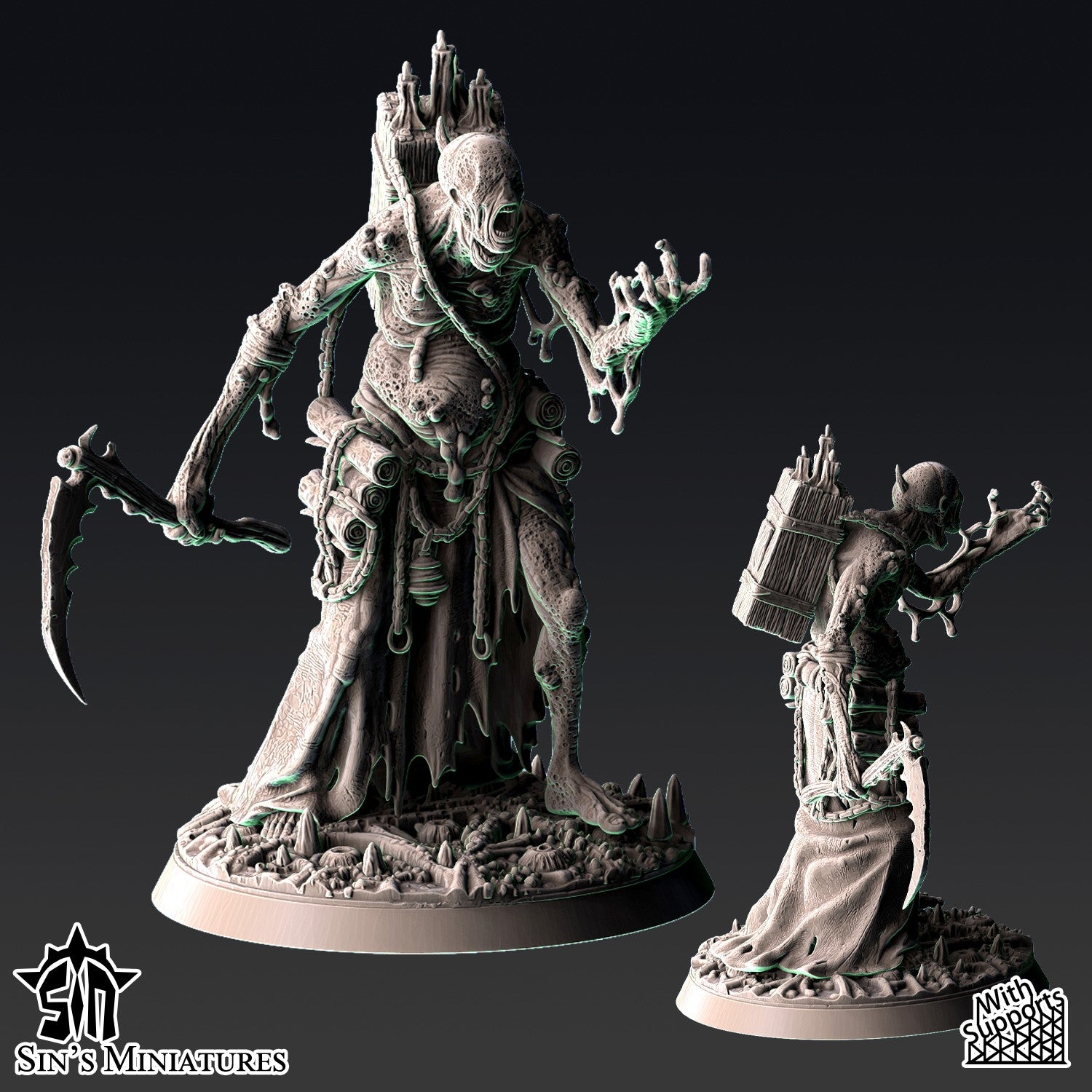 Miniatura Hechicero Portador de la Decadencia Reinos del Caos resina 32mm sin pintar - Drakholm